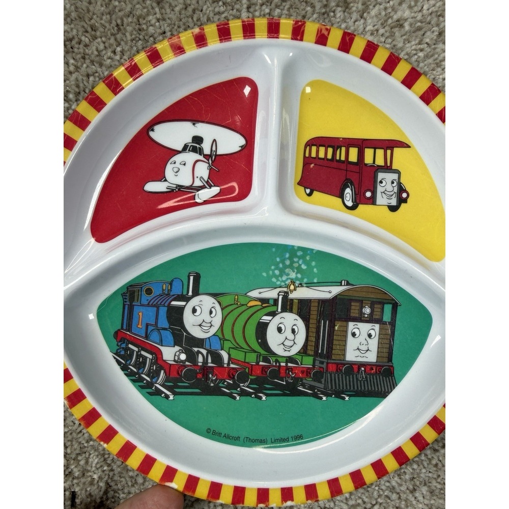 Vintage Thomas The Tank Engine & Friends Kids Divided Plate Britt Allcroft‎ 1996